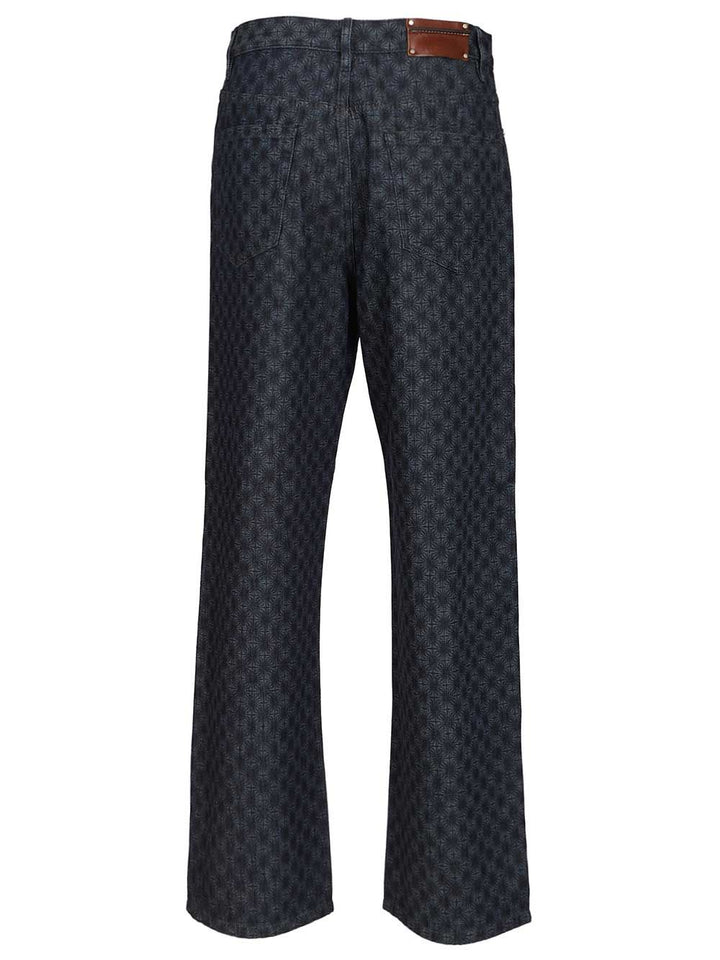 Dries Van Noten Floral Wide-Leg Jeans Trousers - Blu | 6b80a107d5759f82dc232a84a2b10fd7b25b4349