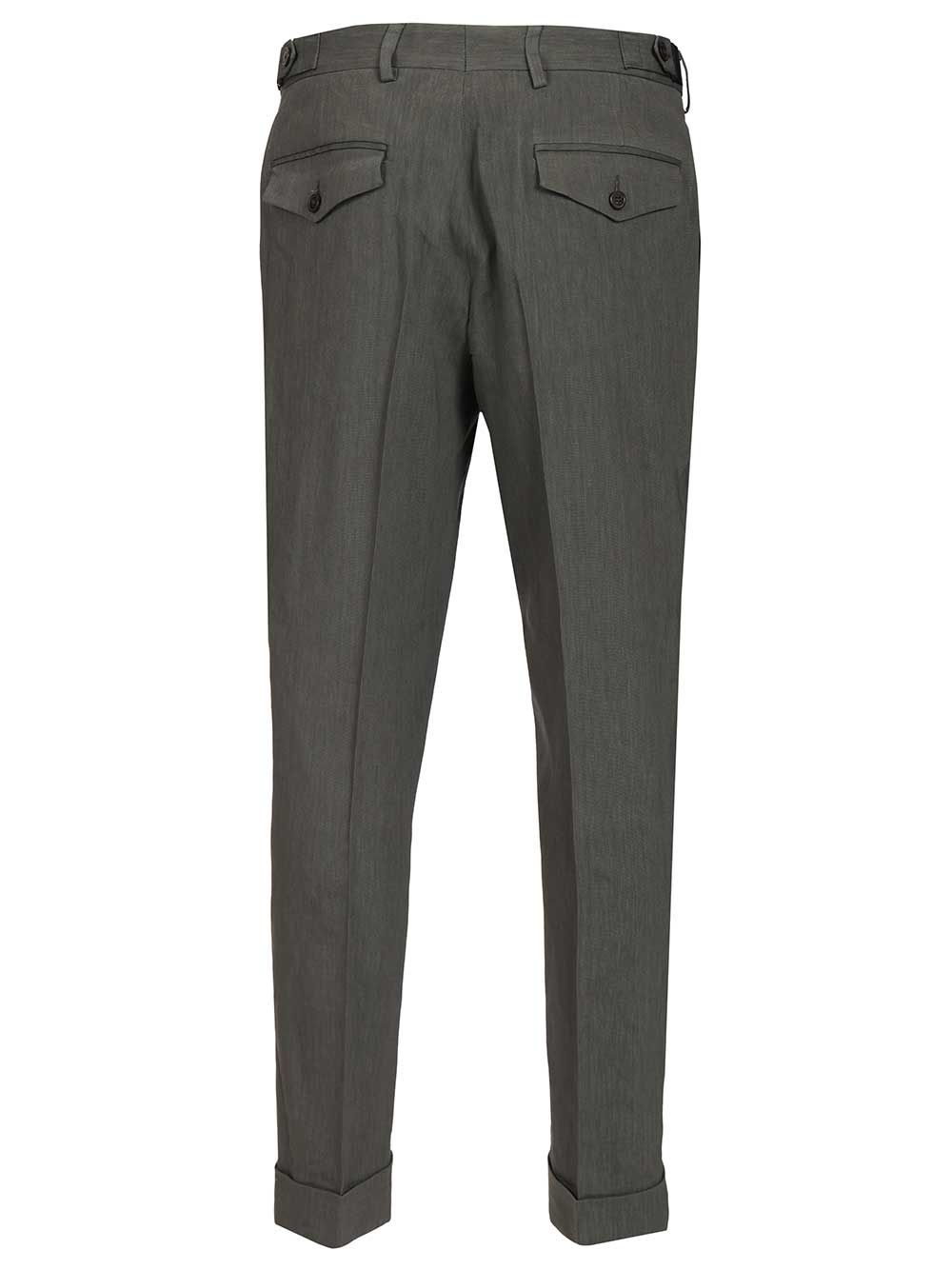 Dries Van Noten Tailored Linen Blend Trousers - Grey | 1c08b0b8dfc7bdb2dfa1ea7ec327501a2d5b187c