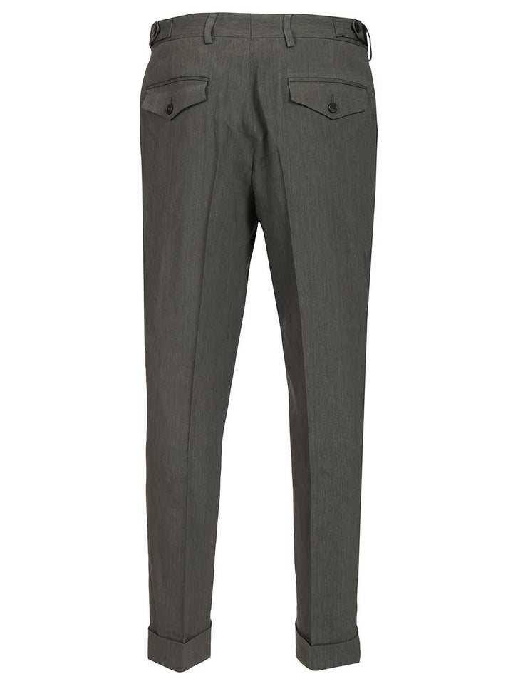 Dries Van Noten Tailored Linen Blend Trousers - Grey | 1c08b0b8dfc7bdb2dfa1ea7ec327501a2d5b187c