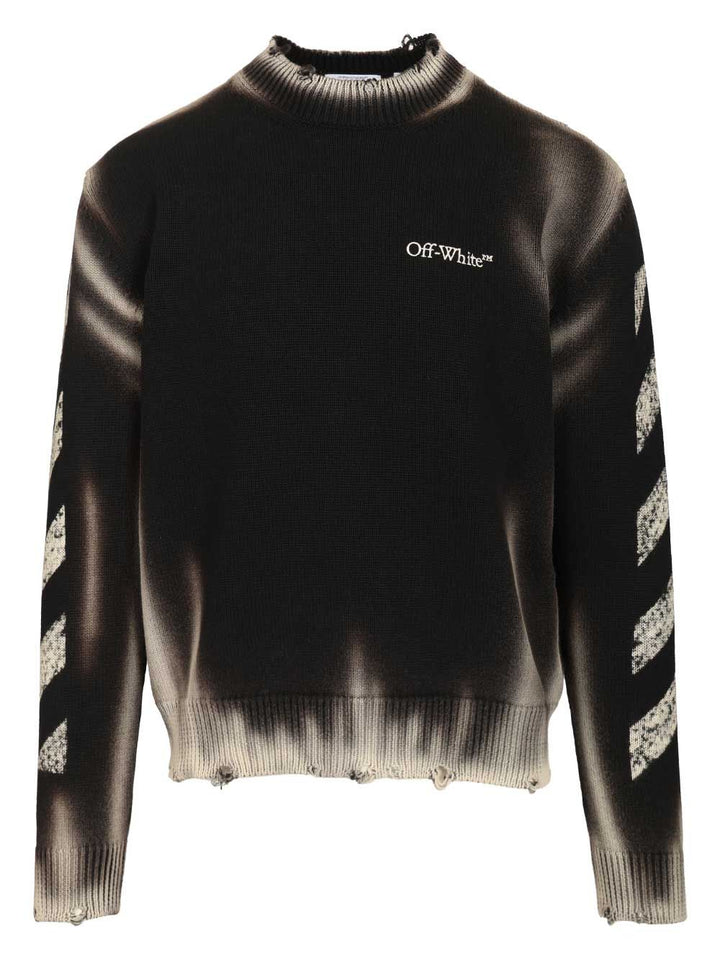 Off-White Diag Arr Corrosion Knitwear - Nero | 6d2932888df208a15664386971ac1906b7eb05b4