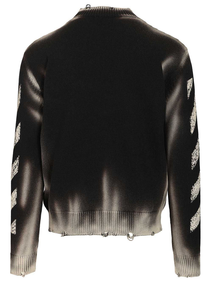 Off-White Diag Arr Corrosion Knitwear - Nero | fb43387b9a0ad1d2d03d2f59ec355c3b4eb1d40d