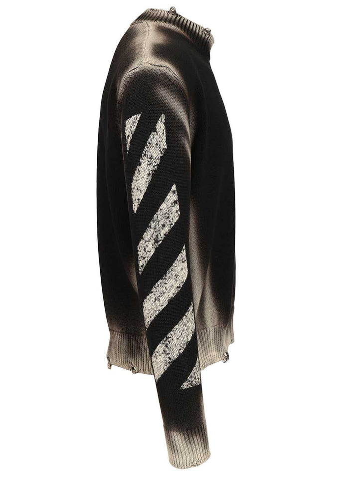 Off-White Diag Arr Corrosion Knitwear - Nero | 6ff0bea837fc666aa0d6894d5ece13f3f89ded7b