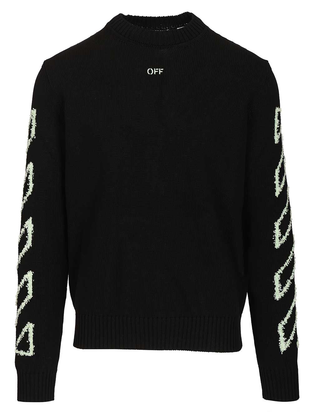 Off-White Arrow Embroidery Sweater Knitwear - Nero | c878e0aa8f3f89d81d901addbb9870bceb7b883f