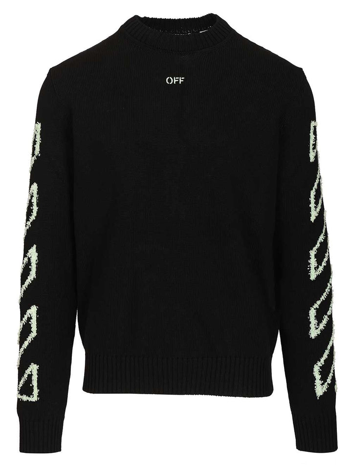Off-White Arrow Embroidery Sweater Knitwear - Nero | c878e0aa8f3f89d81d901addbb9870bceb7b883f
