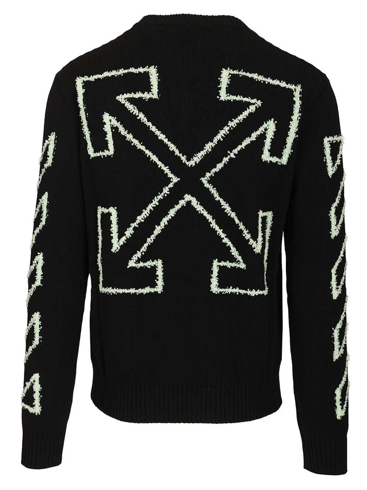 Off-White Arrow Embroidery Sweater Knitwear - Nero | 253dfc258e4aaa193a29290f35556964b1cee2d2