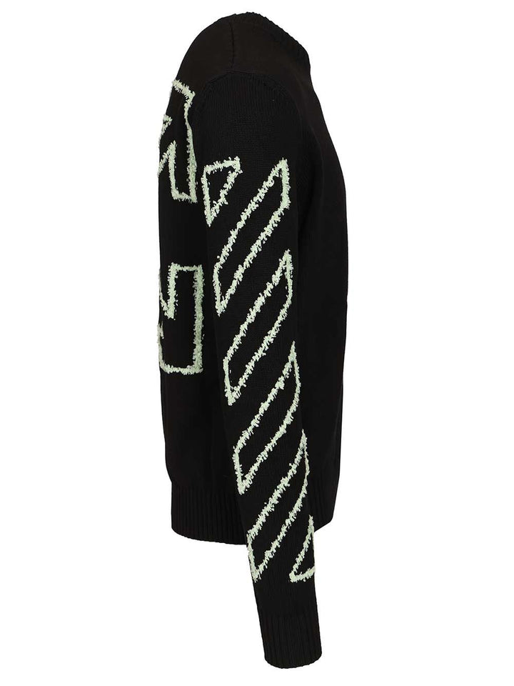 Off-White Arrow Embroidery Sweater Knitwear - Nero | 428b5dc39917c1a043b4c39cce41044a86d8134d