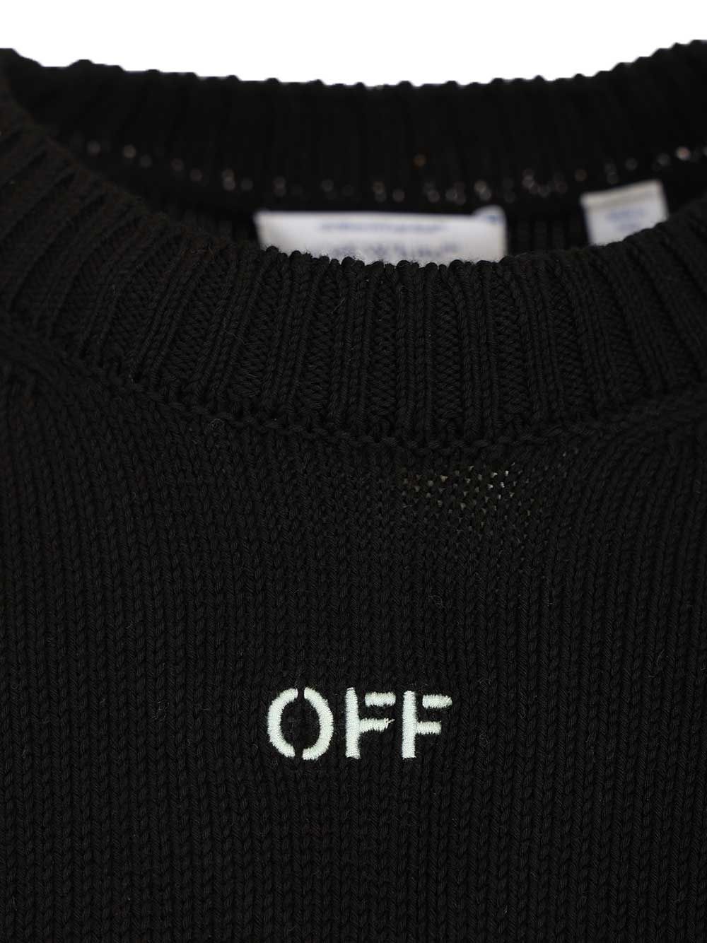 Off-White Arrow Embroidery Sweater Knitwear - Nero | 3a5f8e8af947ca12b1ff7ebbe31175337bc223a0