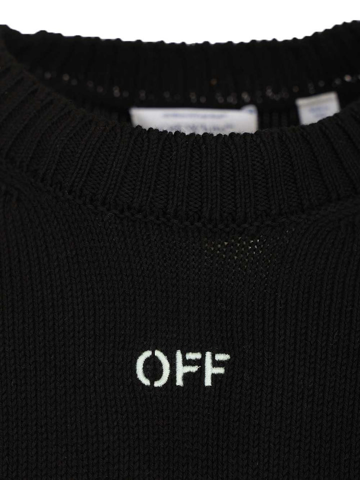 Off-White Arrow Embroidery Sweater Knitwear - Nero | 3a5f8e8af947ca12b1ff7ebbe31175337bc223a0