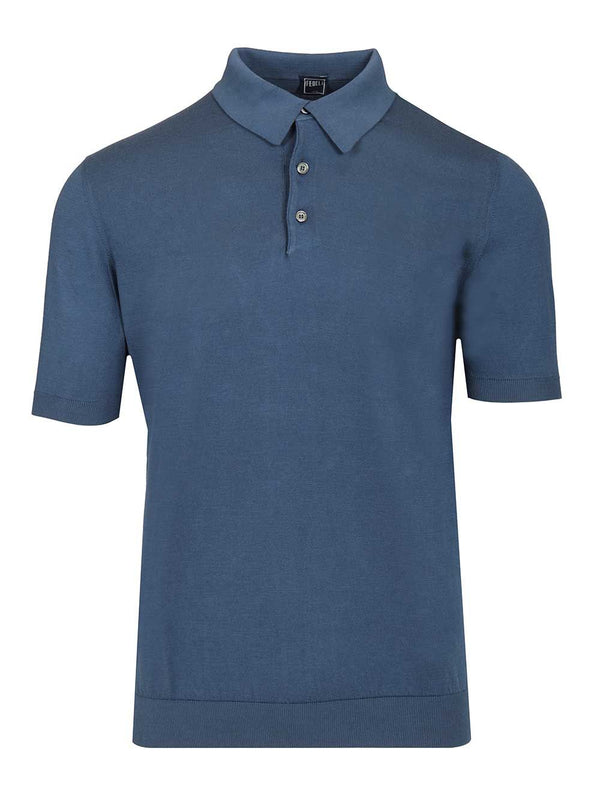 Crew Neck T-Shirt Knitwear Blue
