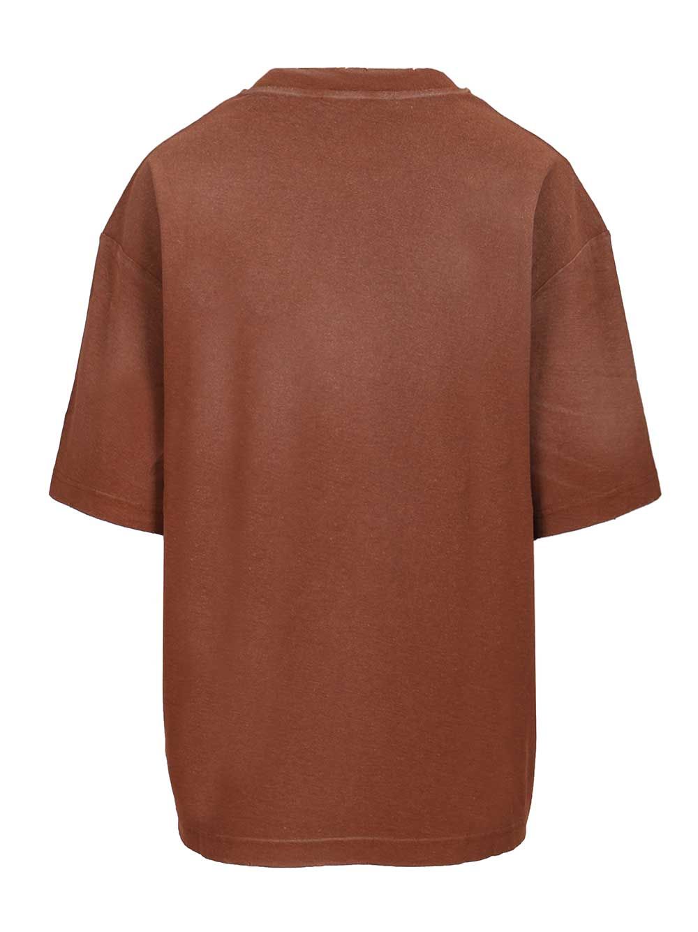 Acne Studios Cotton And Hemp T-Shirt - Marrone | e189ac590cc57f29d12e39340cd299131dc4a4e0