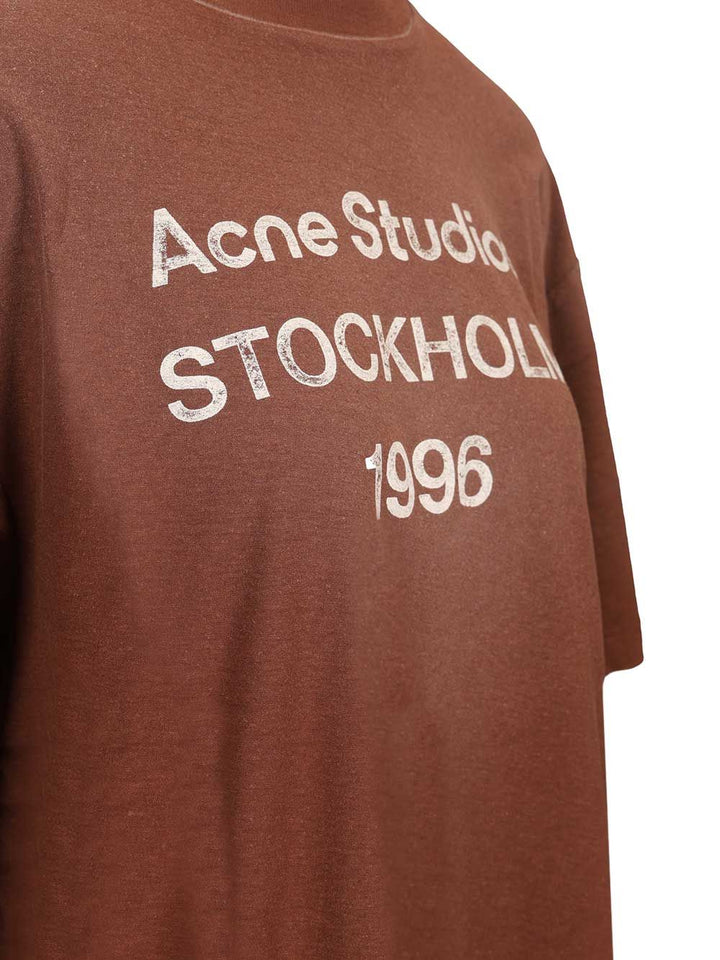 Acne Studios Cotton And Hemp T-Shirt - Marrone | 8f0522d62f9b8efb7ee4d70a2de550adbd9febde