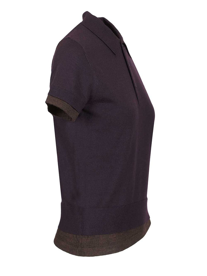 Acne Studios Layered Wool Polo shirt - Violet | 1b1ae1afefdb2c2d8b4e97cf85e73f65730b5e5e