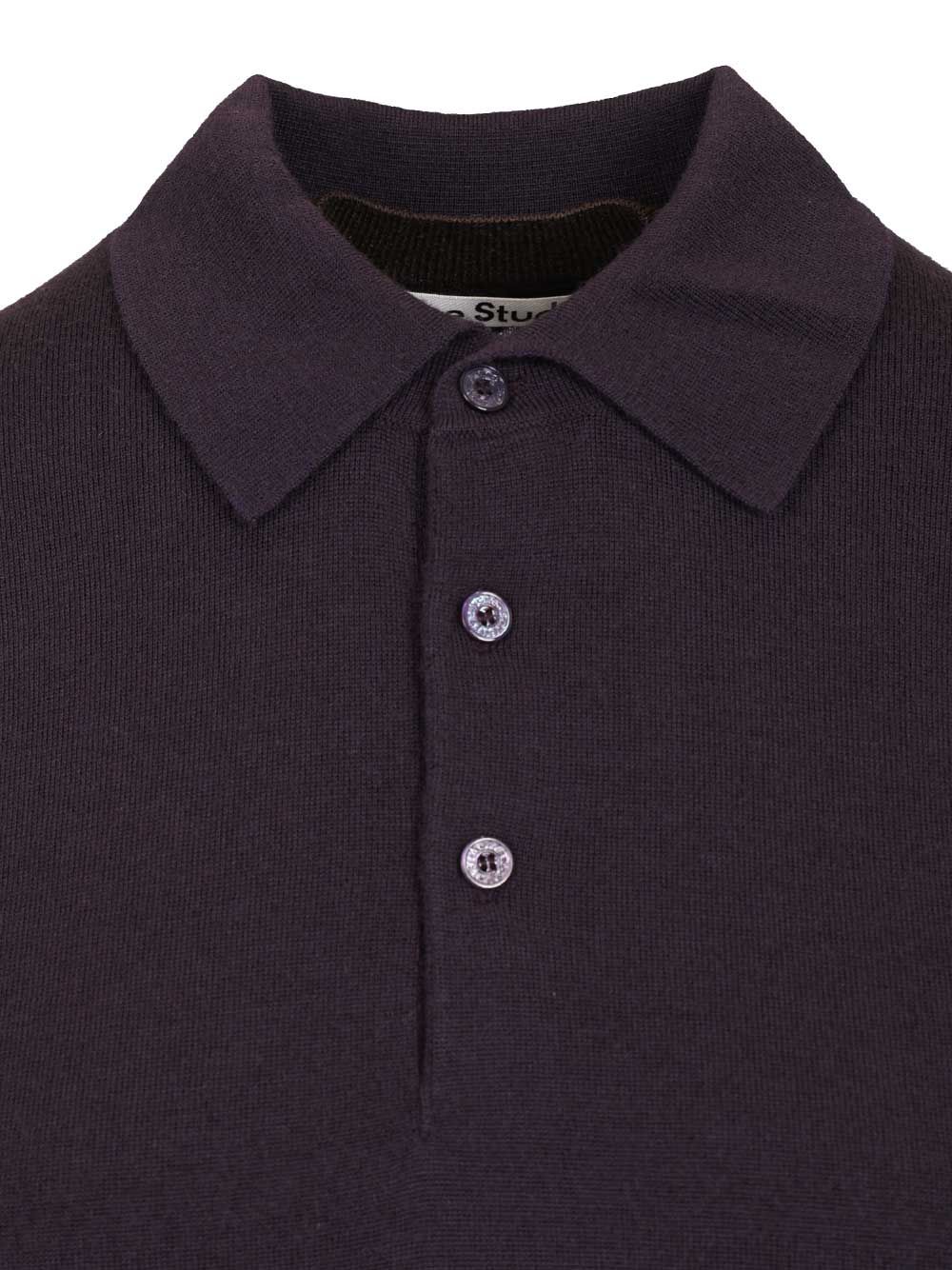 Acne Studios Layered Wool Polo shirt - Violet | 13fcdec39b928ad6b82a2214639543c7e8309b70