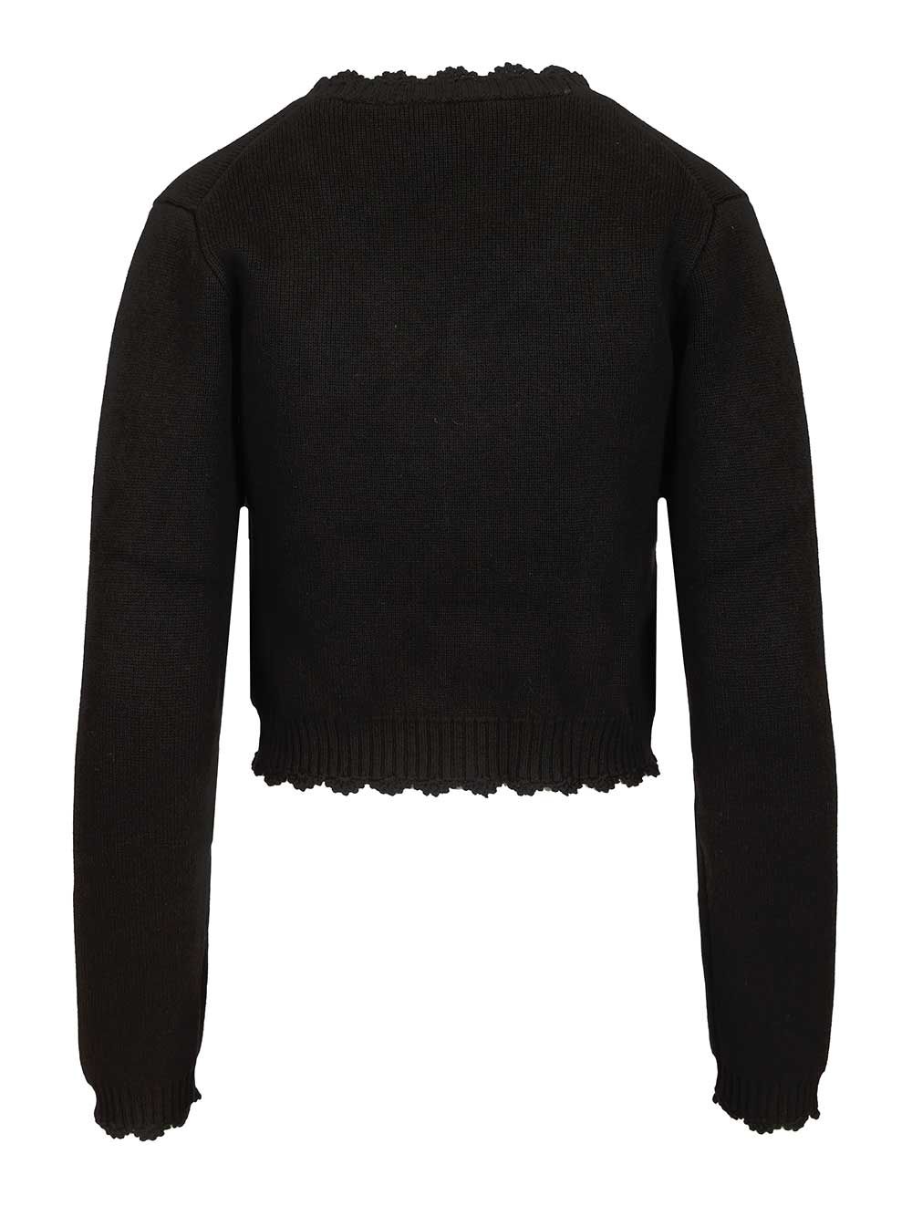 Ganni Cotton Cashmere Crochet Applique Cardigan Knitwear - Nero | 80de7274aac5a9ef637c2aa1cf6fc1b30e95e4c8