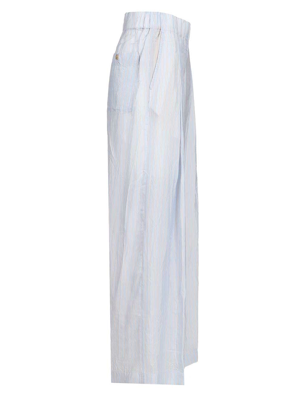 Dries Van Noten Striped Wide-Leg Trousers - Light blue | ec2098f2ad1321a62edf03053fa1857ac62e4f0d