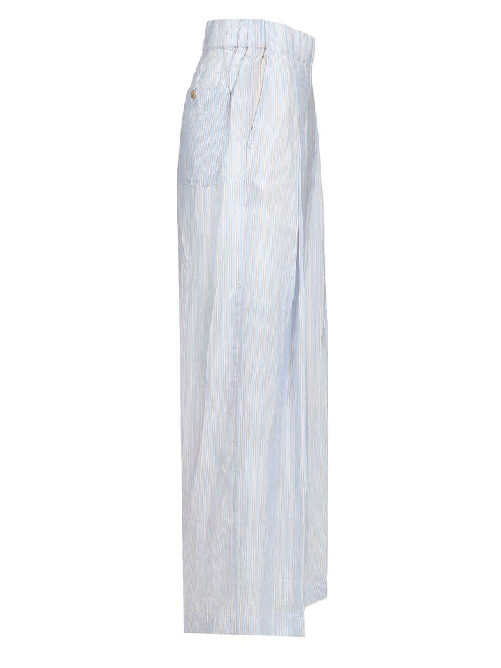 Dries Van Noten Striped Wide-Leg Trousers - Light blue | ec2098f2ad1321a62edf03053fa1857ac62e4f0d