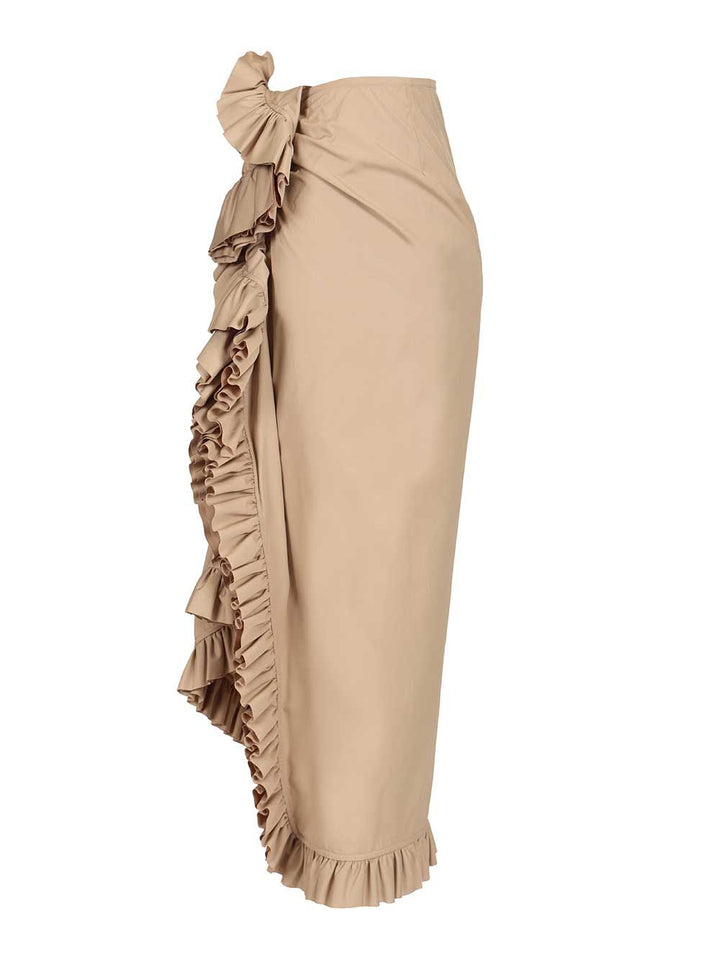 Dries Van Noten Sina Midi Skirt Gonne - Beige | 08138785cfb592fb6c982e84974c12228de88a4d