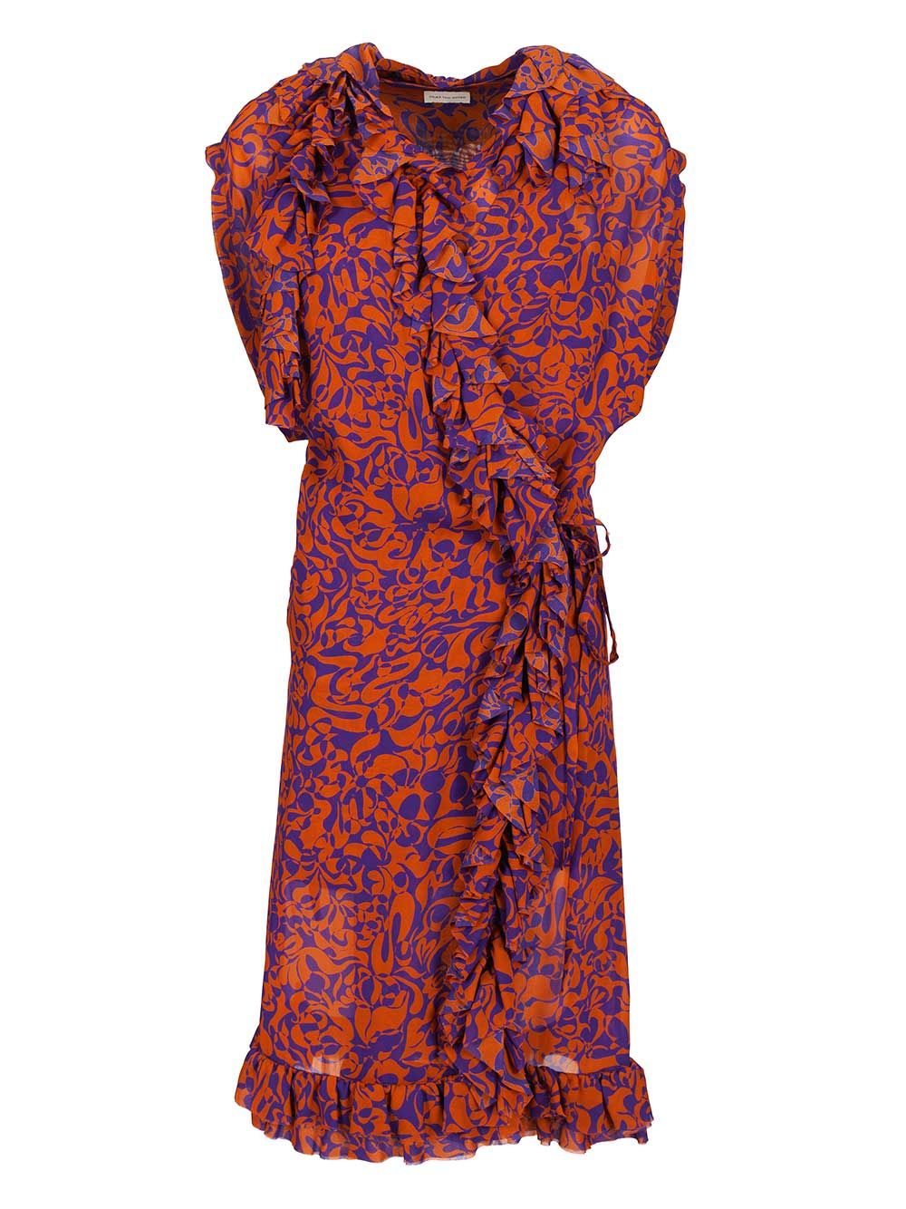 Dries Van Noten Printed Dress With Ruffles Abiti - Multicolor | a120b6d1690b5d36a20fa9d91188a9ca4c7c8a25