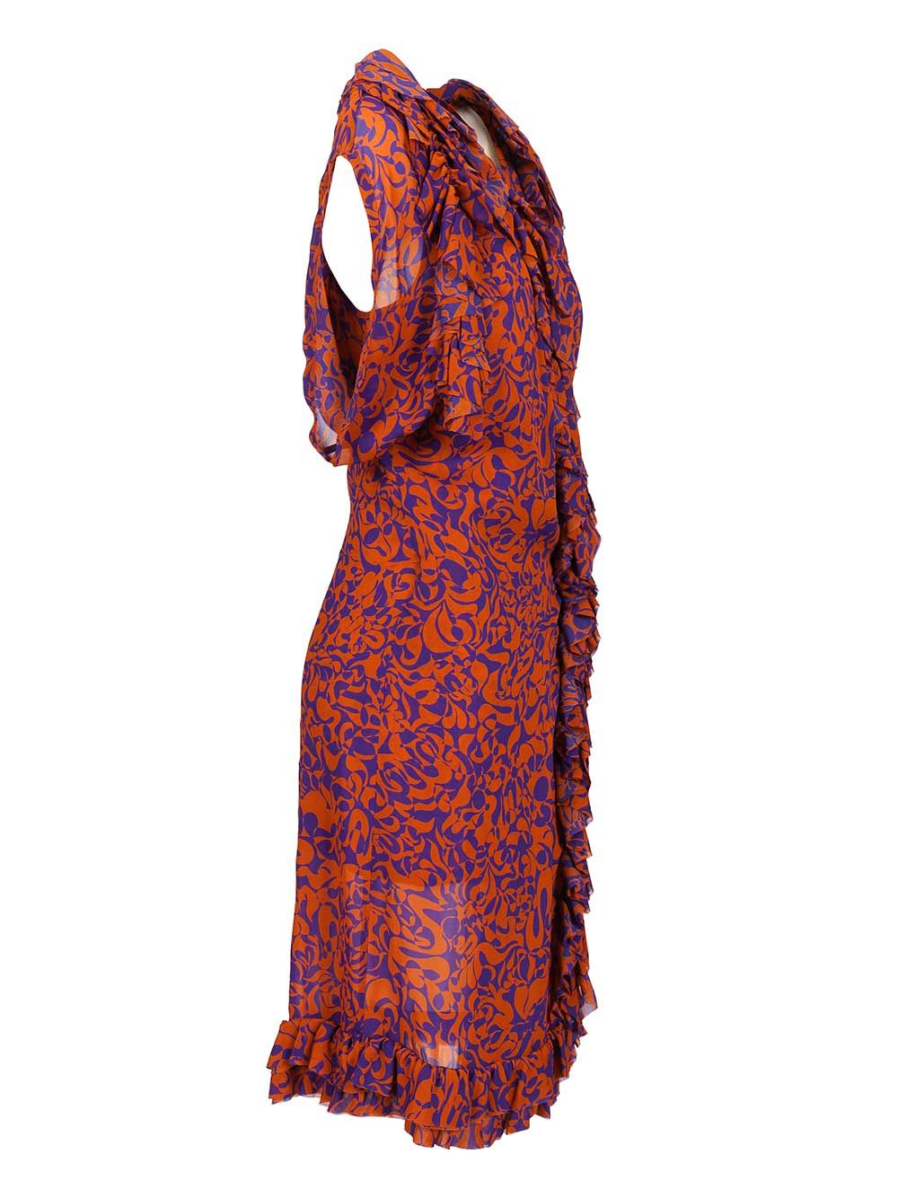 Dries Van Noten Printed Dress With Ruffles Abiti - Multicolor | d34b2b4a73686cb7d09f3fb92882502f567ef0b1