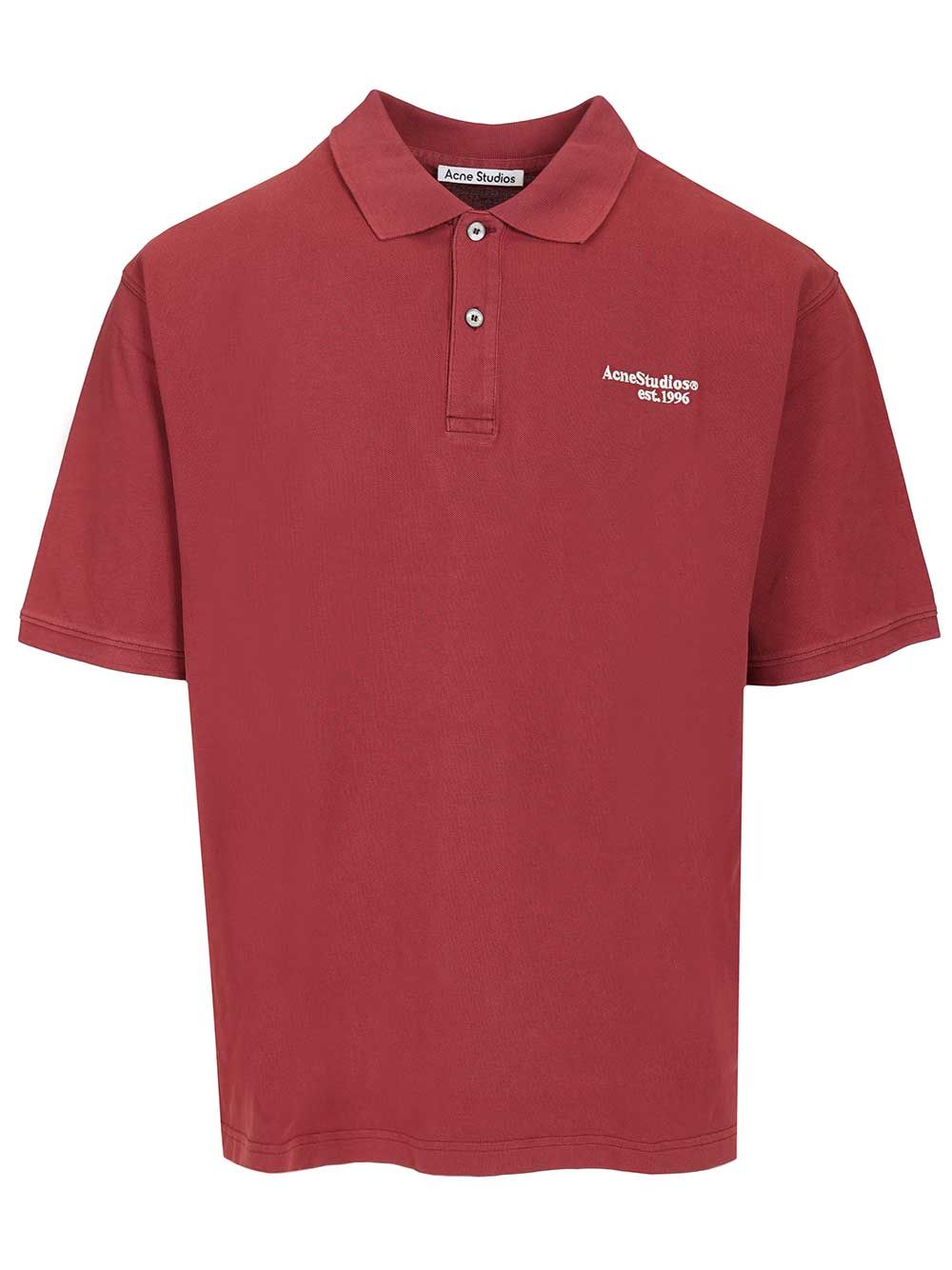 Acne Studios Organic Cotton Polo shirt - Rosso | e660593a7b1f456eae68c85a1b92a300284a8921