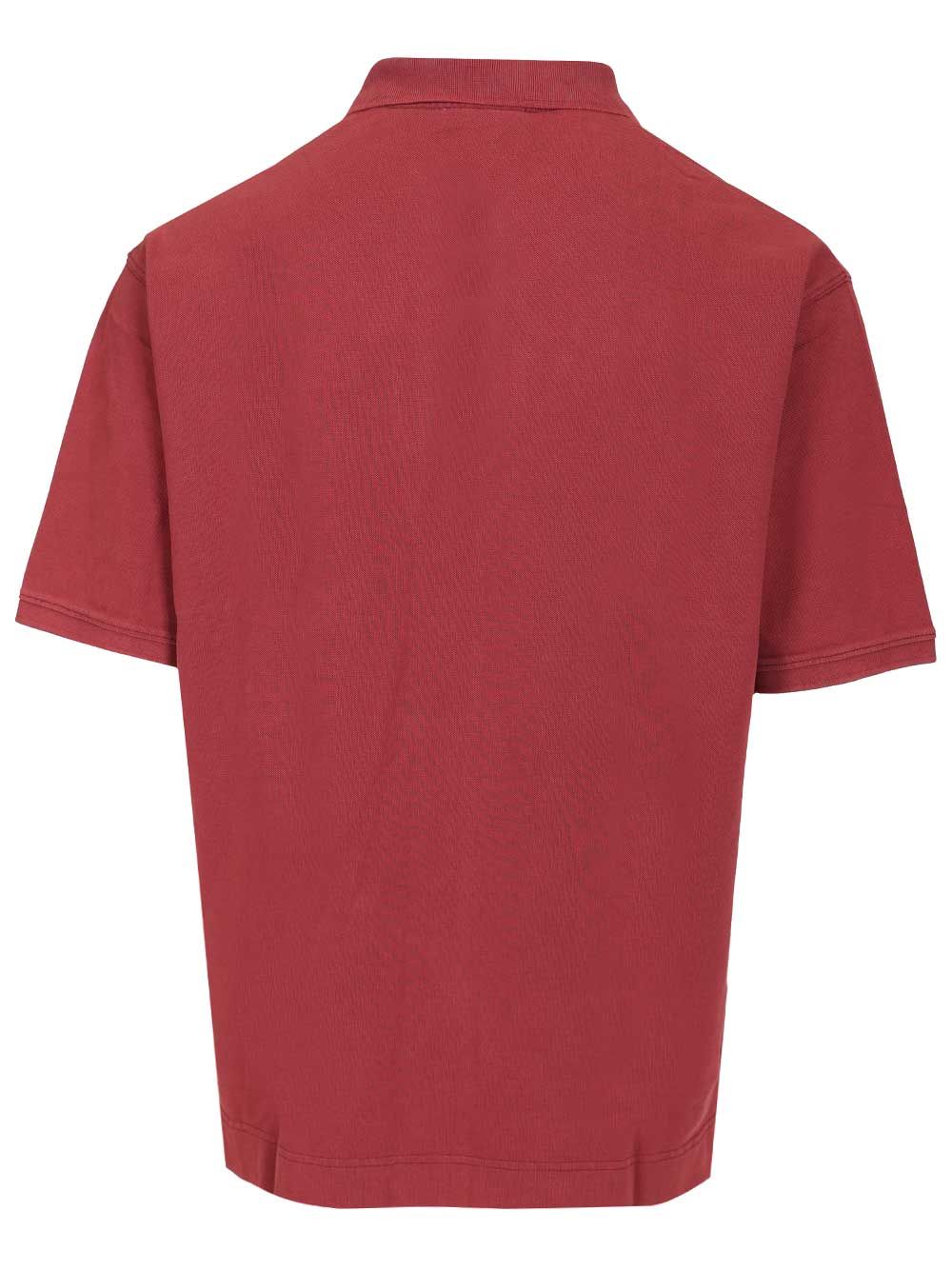 Acne Studios Organic Cotton Polo shirt - Rosso | 9c83a1b037f7a6e651bddaca9bb40ac8db36ab16