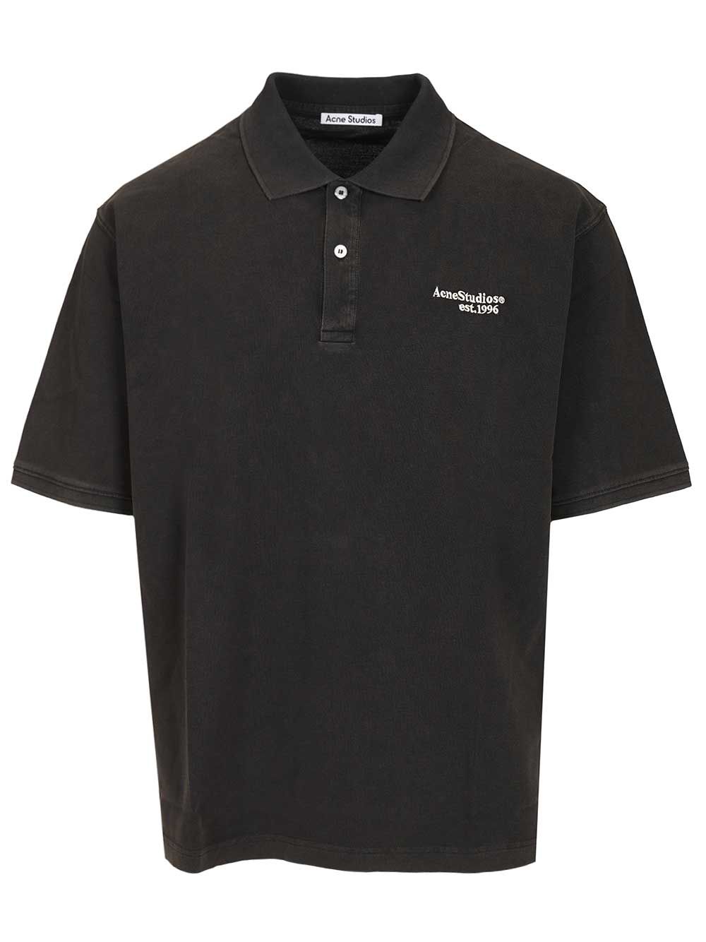 Acne Studios Organic Cotton Polo shirt - Nero | dd0e6d055f5bb4d68e118049ec8df138eadae0ca