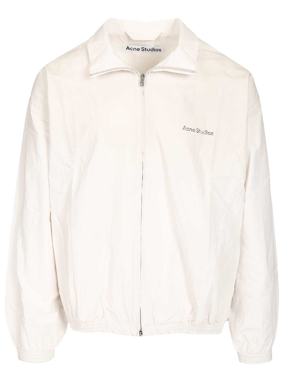 Acne Studios Zip-Up Jacket With Logo Giacche - Bianco | 70922c4ed337250c0240849cc5365a0d3f987156