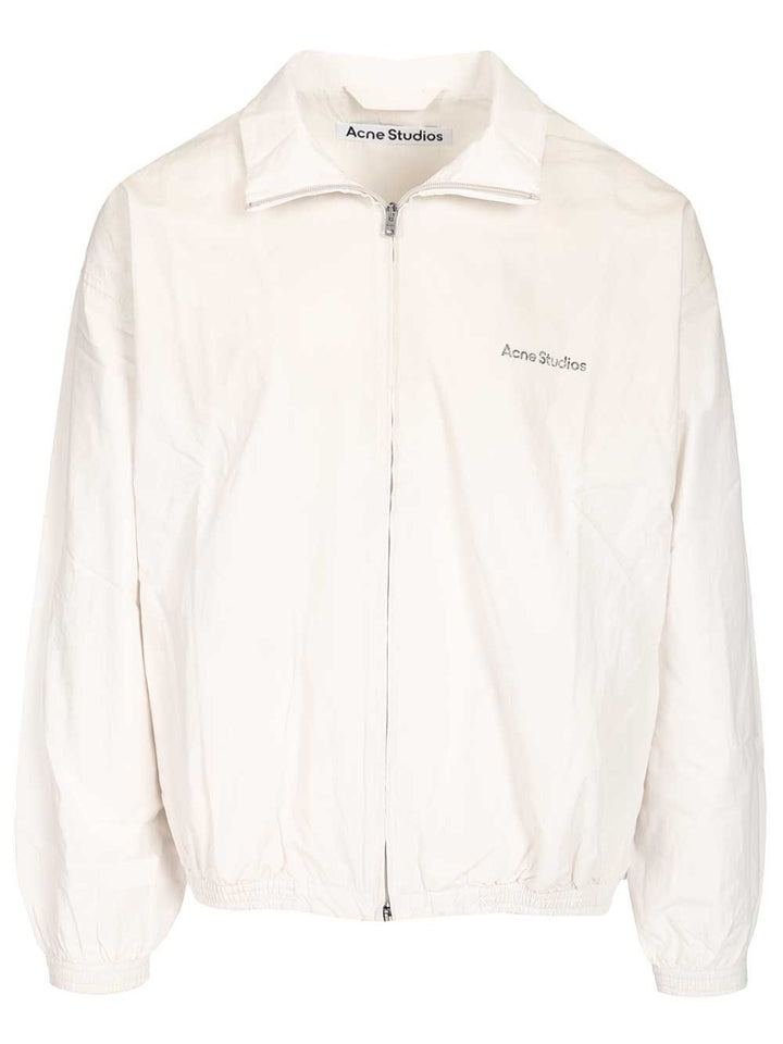Acne Studios Zip-Up Jacket With Logo Giacche - Bianco | 70922c4ed337250c0240849cc5365a0d3f987156