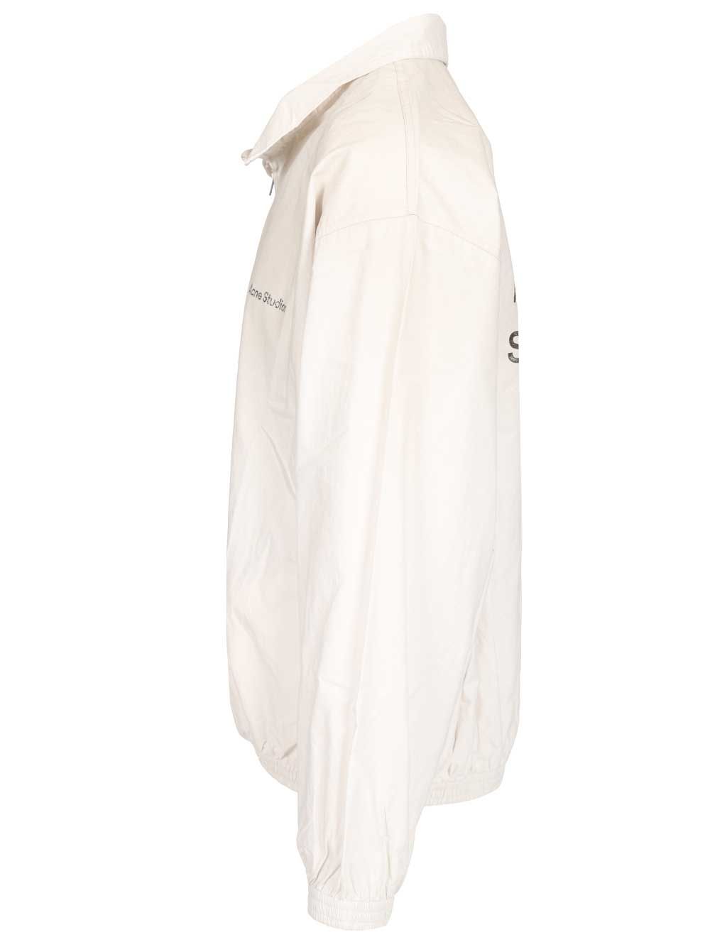 Acne Studios Zip-Up Jacket With Logo Giacche - Bianco | 270e134dab348d6eb2ae54d3cbf8ea3a3cfd601a