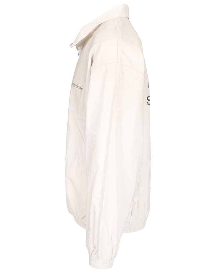 Acne Studios Zip-Up Jacket With Logo Giacche - Bianco | 270e134dab348d6eb2ae54d3cbf8ea3a3cfd601a