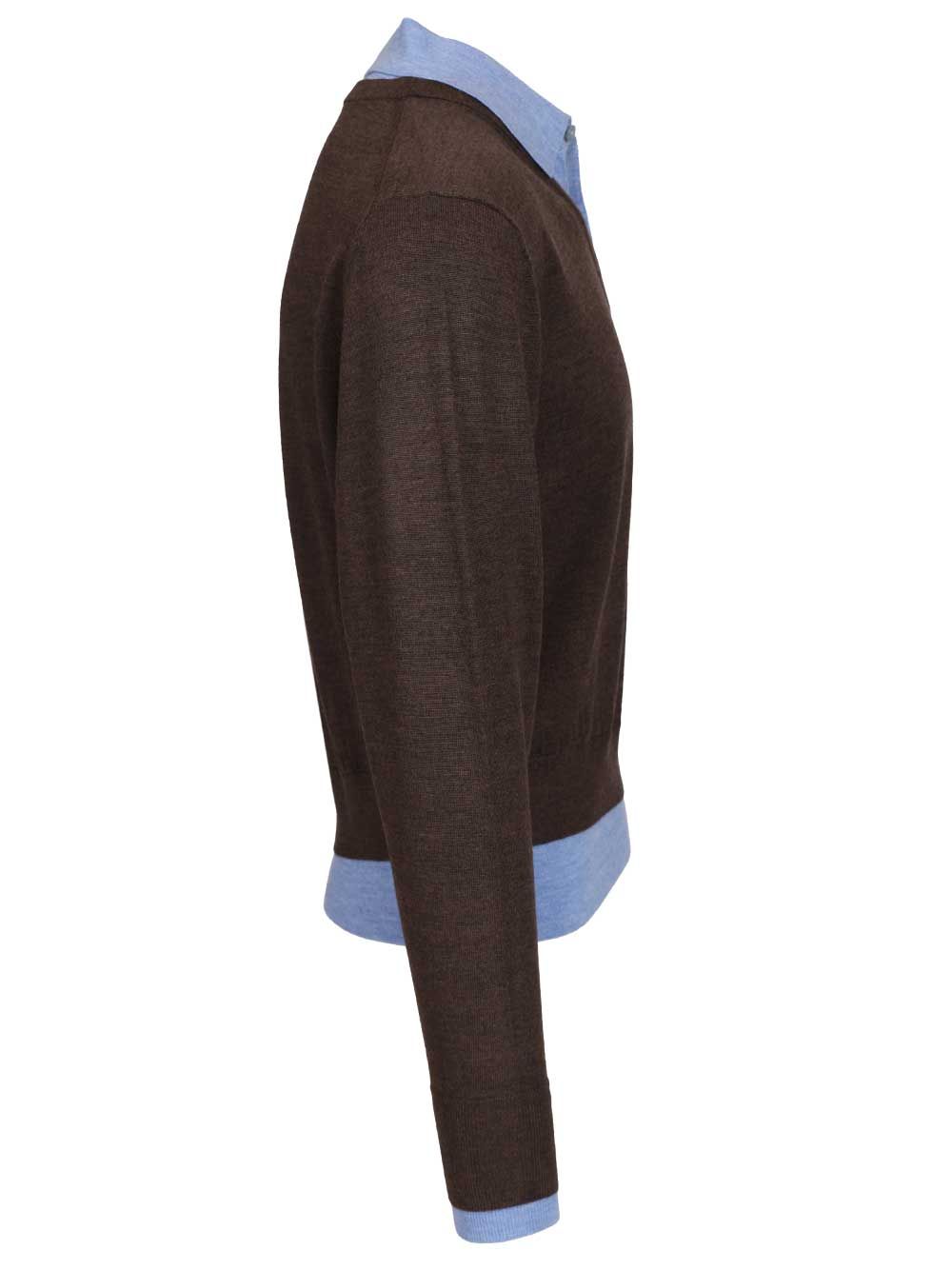 Acne Studios Layered Wool Sweater Sweatshirts - Marrone | 2b8c4cf908d6cb035c3462c891456b62fea18967