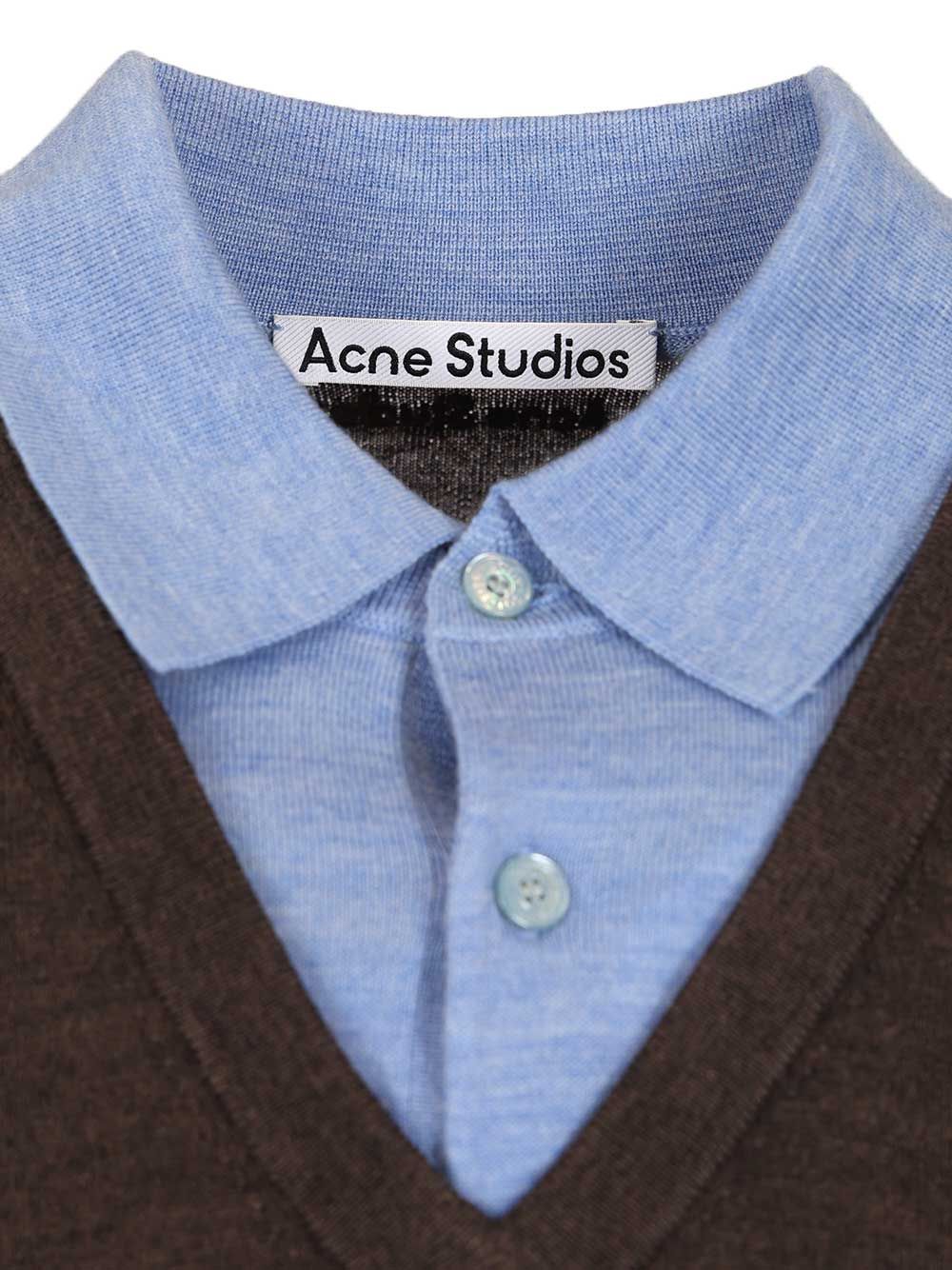 Acne Studios Layered Wool Sweater Sweatshirts - Marrone | 97d932516d3a23f302892fc12d3914f131a3c9f0