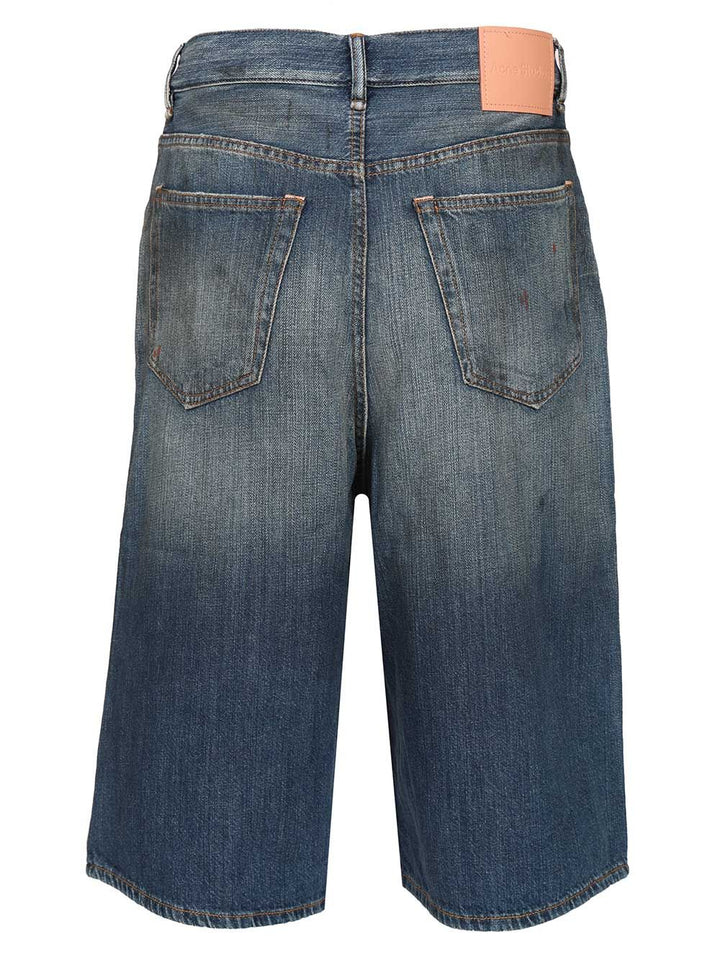 Acne Studios Organic Cotton Denim Shorts Trousers - Blu | 69e0293e96936dbc06384660bdf36aa88266ff05