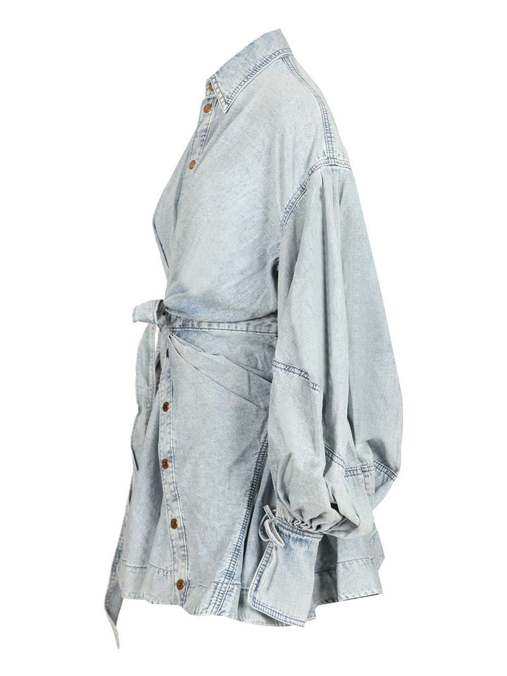 Zimmermann Rebellion Denim Wrap Mini Dress Abiti - Blu | 3d4f2062a55c3ca938008c2132953bedf0a9b9a8