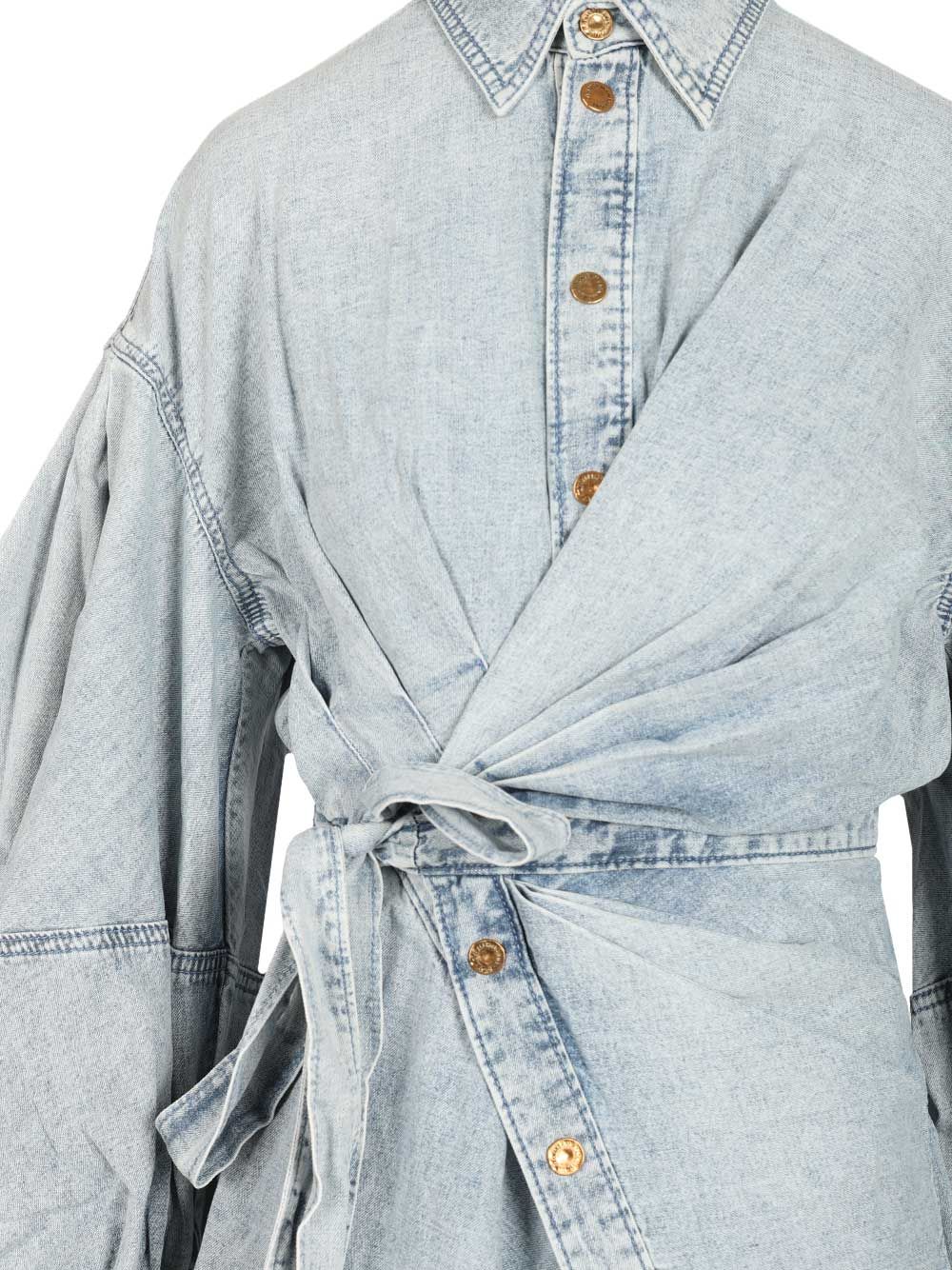 Zimmermann Rebellion Denim Wrap Mini Dress Abiti - Blu | fa1004f6bb9560cc8eedf25e0198dea8ee261d1f