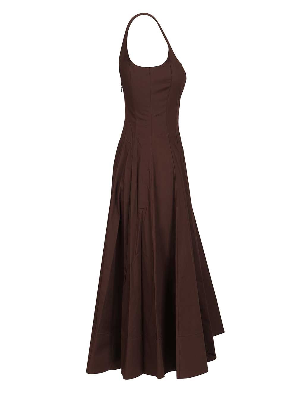 Staud Wells Dress In Cotton Poplin Abiti - Marrone | bd48a57bba70bdc62a5fc1d5aef7a31b61e018d6
