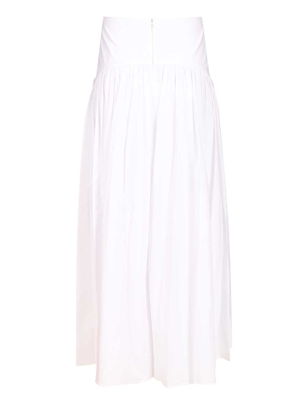 Staud Procida Skirt In Cotton Poplin Gonne - Bianco | 1d83be00d20fe8fb06c08c0cfdda0236366389ae