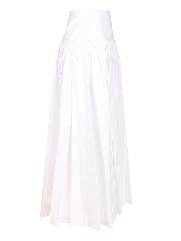 Staud Procida Skirt In Cotton Poplin Gonne - Bianco | afb764713758a6f90222c86bde6dd14432ca63b2