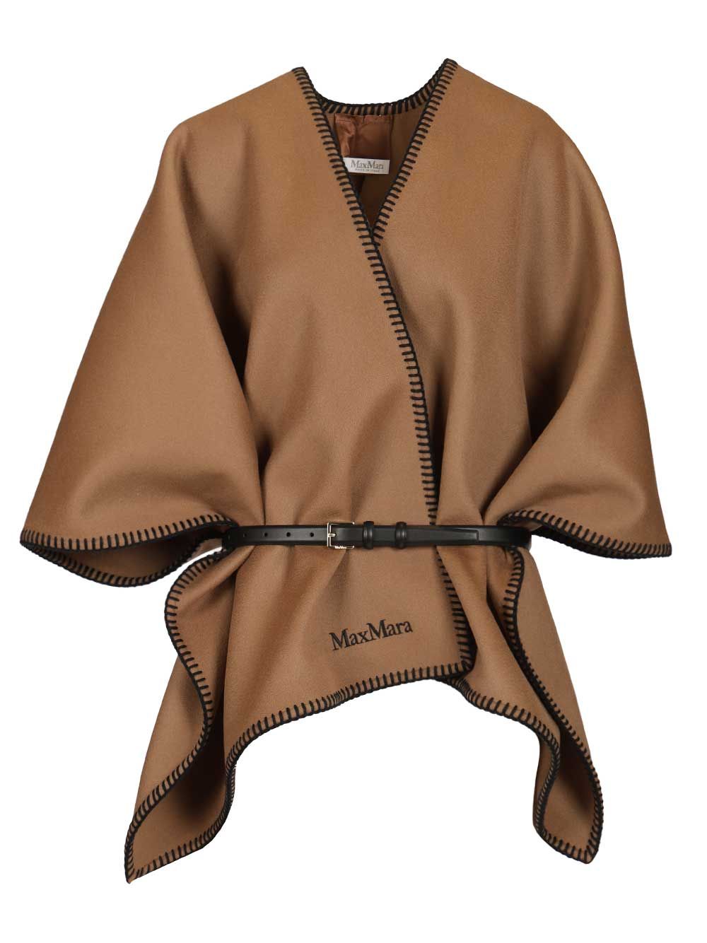 Max Mara Wool And Cashmere Cape Coats - Marrone | 8e650a6e36213a9eb4c2c583d886f836aeffd31a
