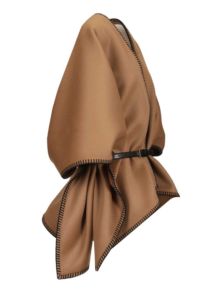 Max Mara Wool And Cashmere Cape Coats - Marrone | 3b647b9b6c5a62511d1bedf20265c345bcfdc51f