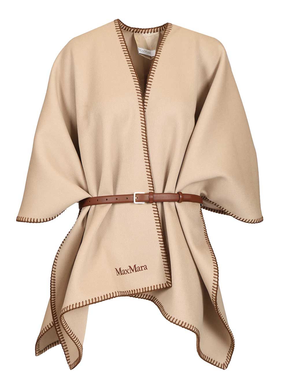 Max Mara Wool And Cashmere Cape Coats - Beige | 9e101bc812fa114e0ec4146ab1dd018d4835e17e
