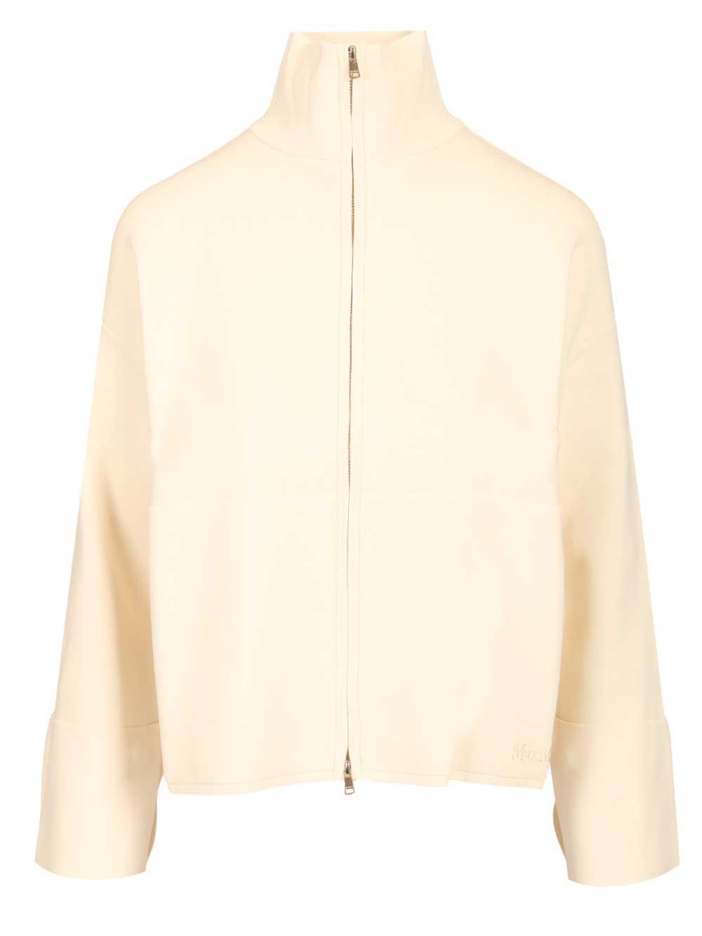 Max Mara Cardigan In Viscose Crepe Sweatshirts - Bianco | e72f1bacf15e8ac7f5c19c628f91e969ba949b84