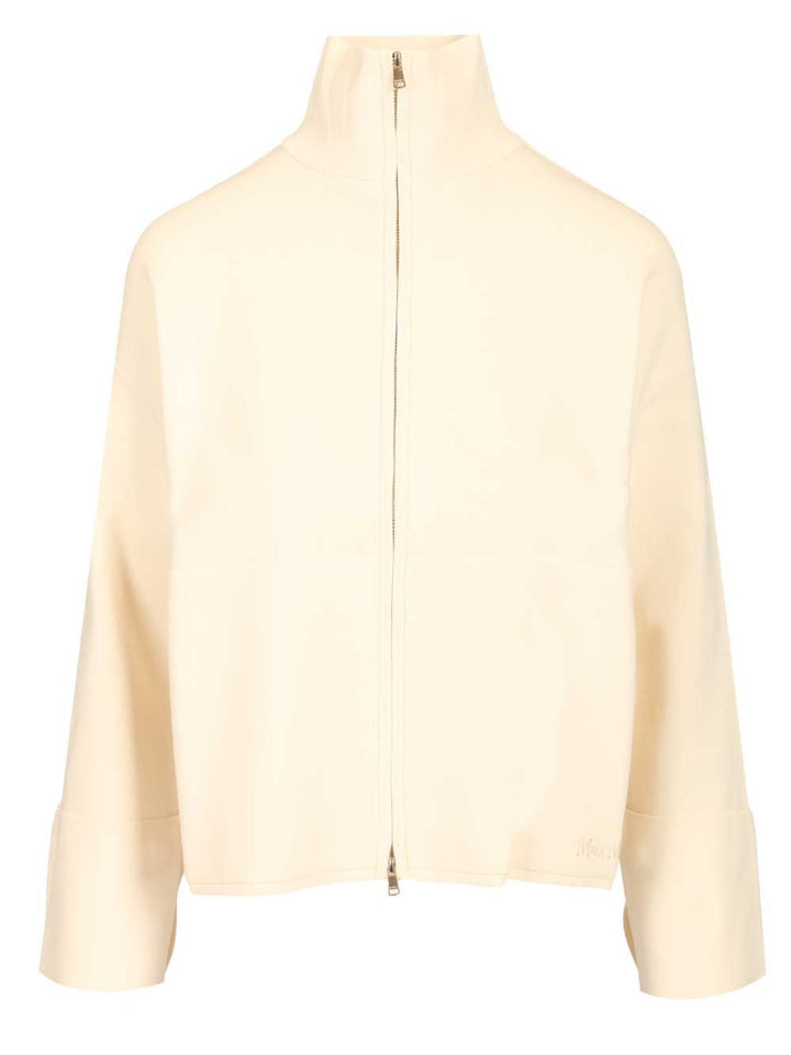 Max Mara Cardigan In Viscose Crepe Sweatshirts - Bianco | e72f1bacf15e8ac7f5c19c628f91e969ba949b84