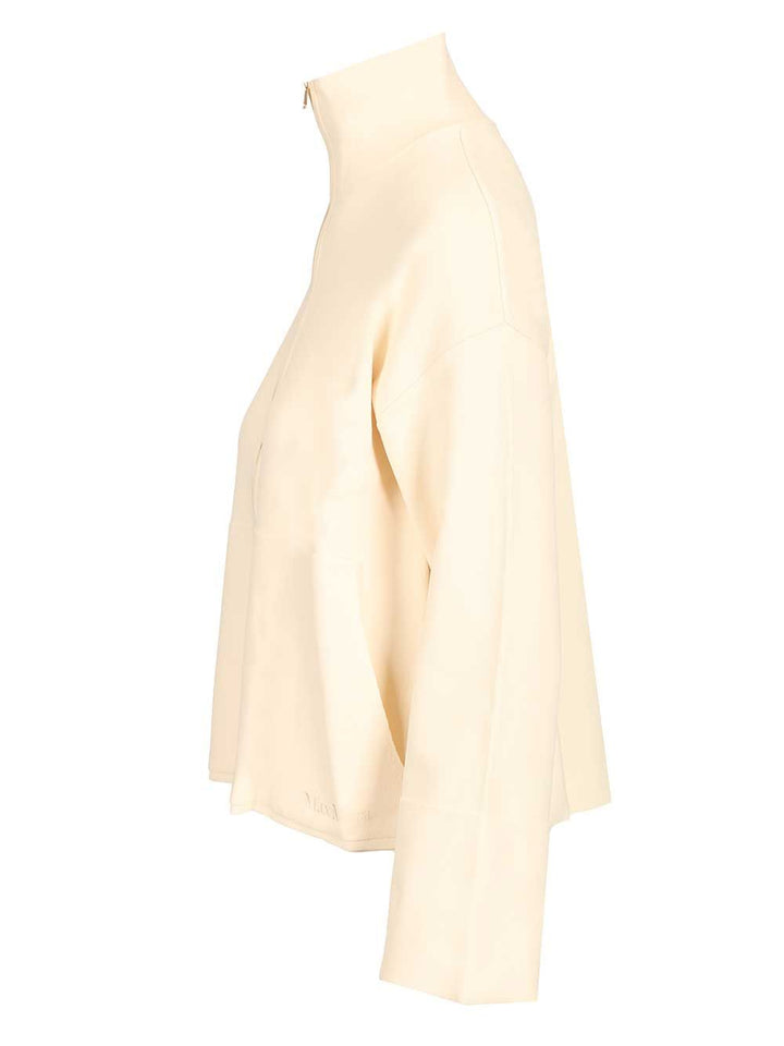 Max Mara Cardigan In Viscose Crepe Sweatshirts - Bianco | bee724fa23eae23392576f7e2136419a0b15a184