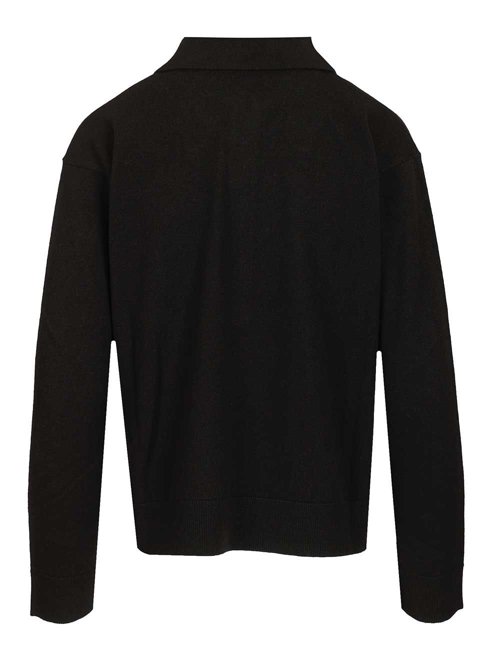 'S Max Mara Frisia Wool Polo Shirt Knitwear - Nero | 886d213017817454bbc6df471b38e8fb17c3967a