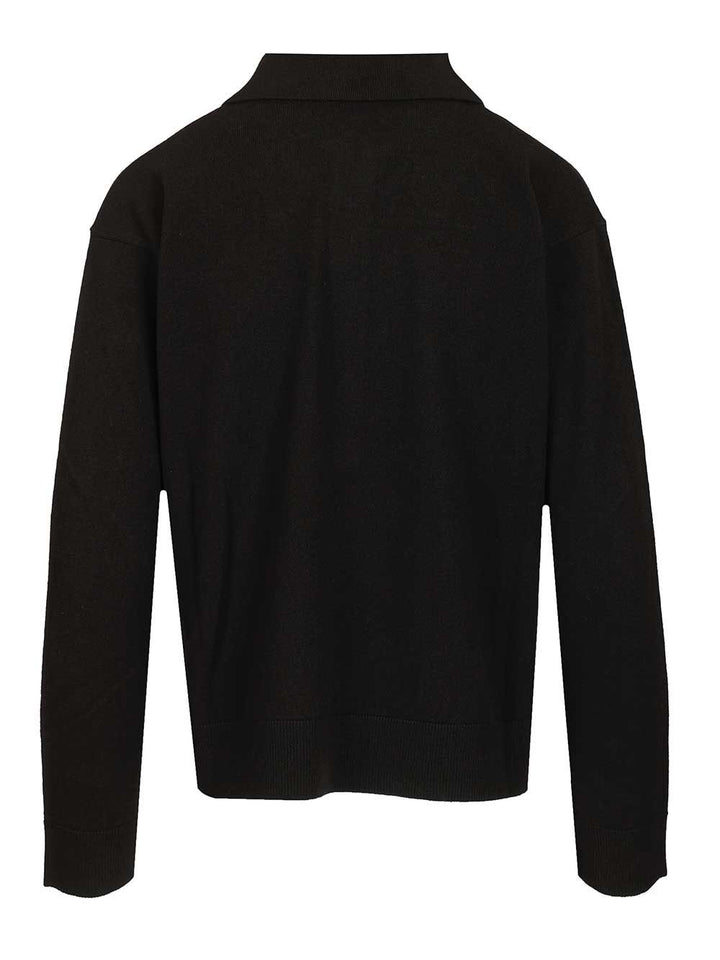 'S Max Mara Frisia Wool Polo Shirt Knitwear - Nero | 886d213017817454bbc6df471b38e8fb17c3967a