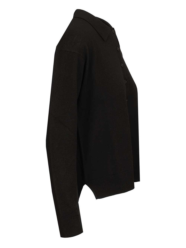 'S Max Mara Frisia Wool Polo Shirt Knitwear - Nero | 722c179fb0bba004e4744a572a32802fc0522398