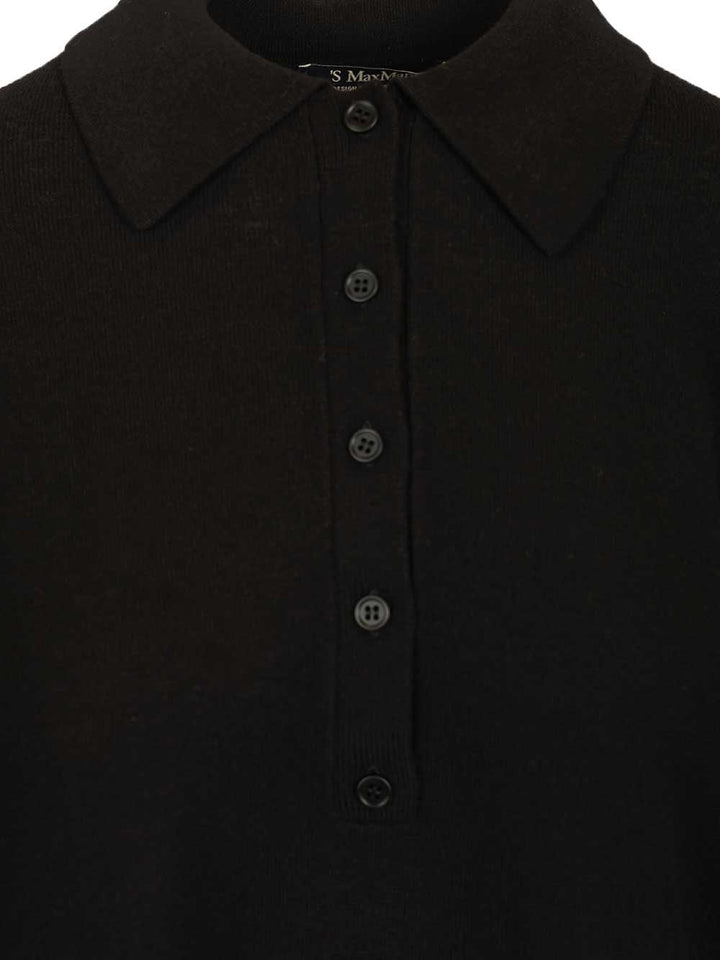 'S Max Mara Frisia Wool Polo Shirt Knitwear - Nero | b3c6b459f3a9150238b2c42f8f96ea1ec6d424c1