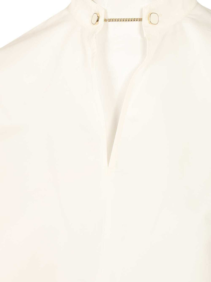 Max Mara Studio Cotton Satin Blouse Shirts - Bianco | fa385e8fbf8e326435b2db5573ffa18750a45df2