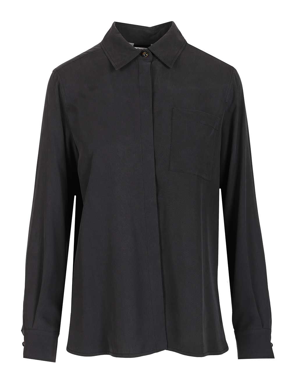 Max Mara Siamese Shirt In Washed Silk Shirts - Blu | ef50cc43a75159d92c0168eadeb8d09300927aae